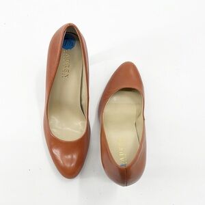 Ralph Lauren "Zabrina" Leather Cognac Pumps Heels Size 7.5 NWOT
